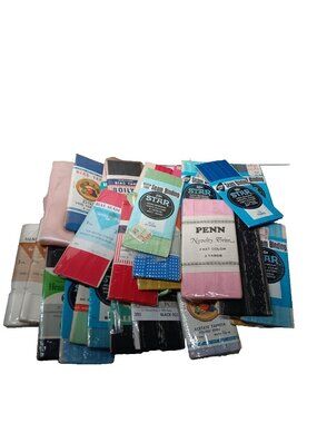 Vtg Lot Sewing Destash Bindings Trims Seam Tape Blanket Trim Piping & REMNANTS